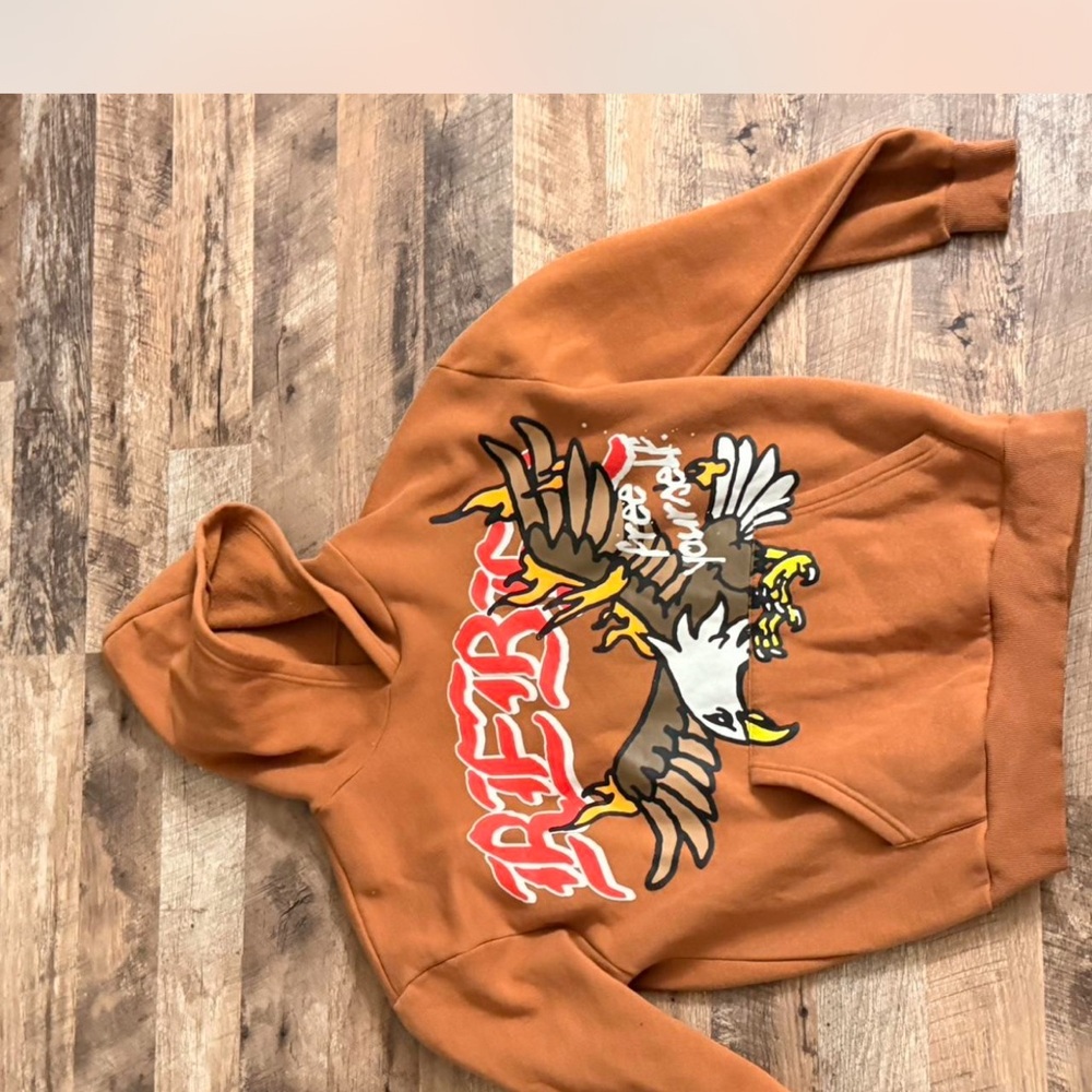 PacSun Brown Hoodie with Red Graphic